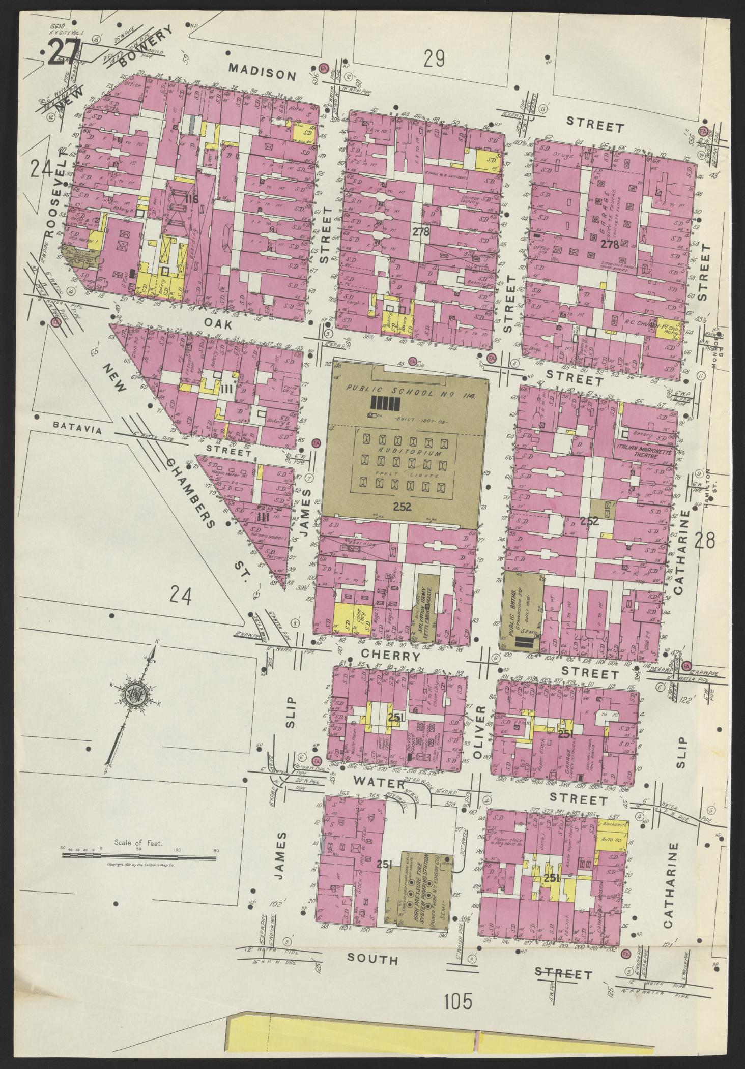 Map of part of lower Manhattan in 1923